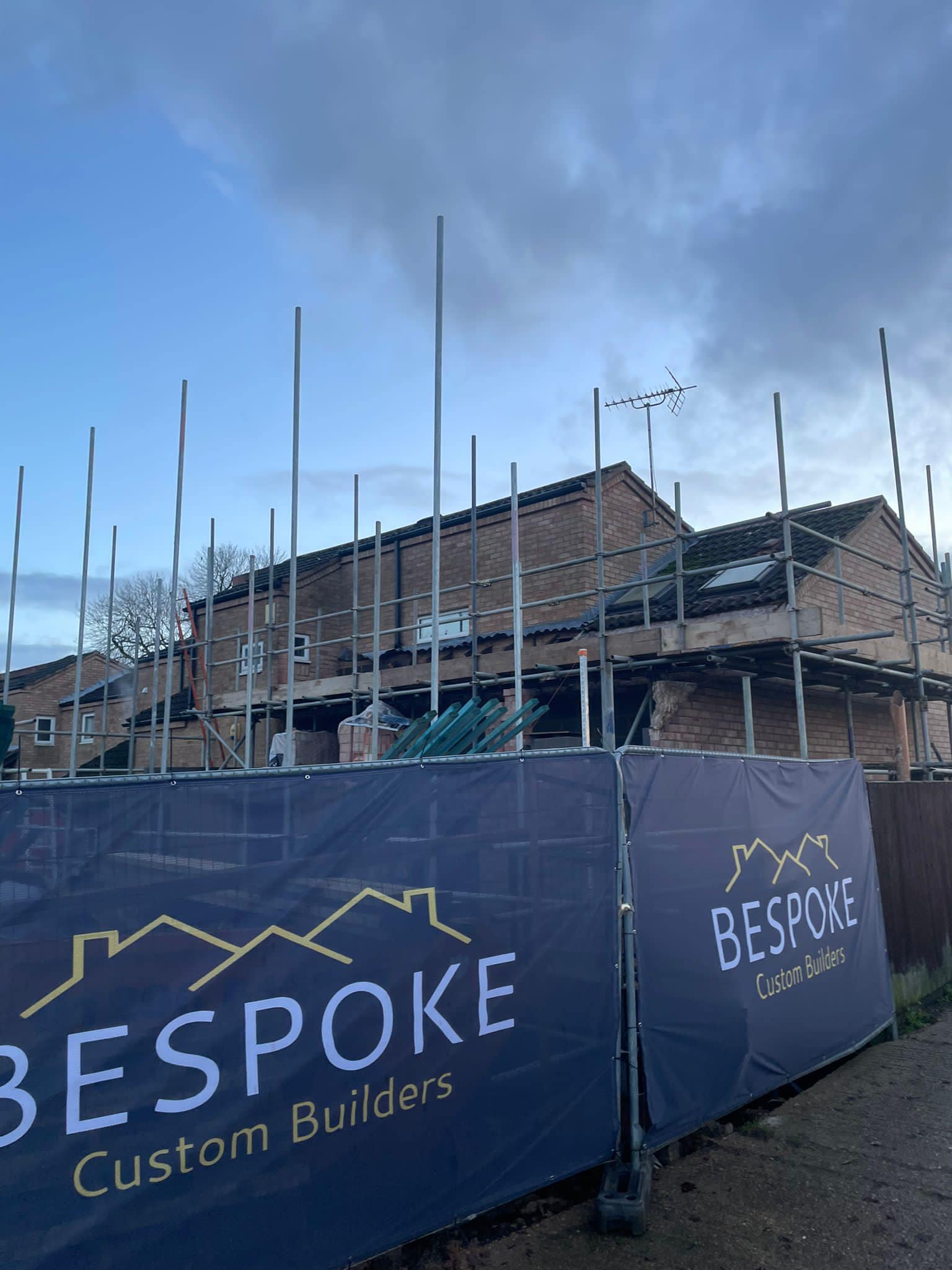 Bespoke Custom Builders branded site hoarding
